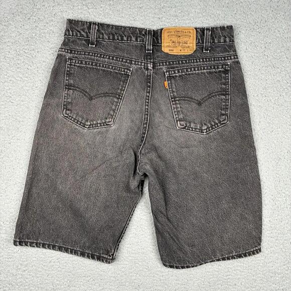 Vintage Levi’s 550 Orange Tab Shorts Men’s 31 Black Denim Faded Paint USA 90s - Picture 3 of 7